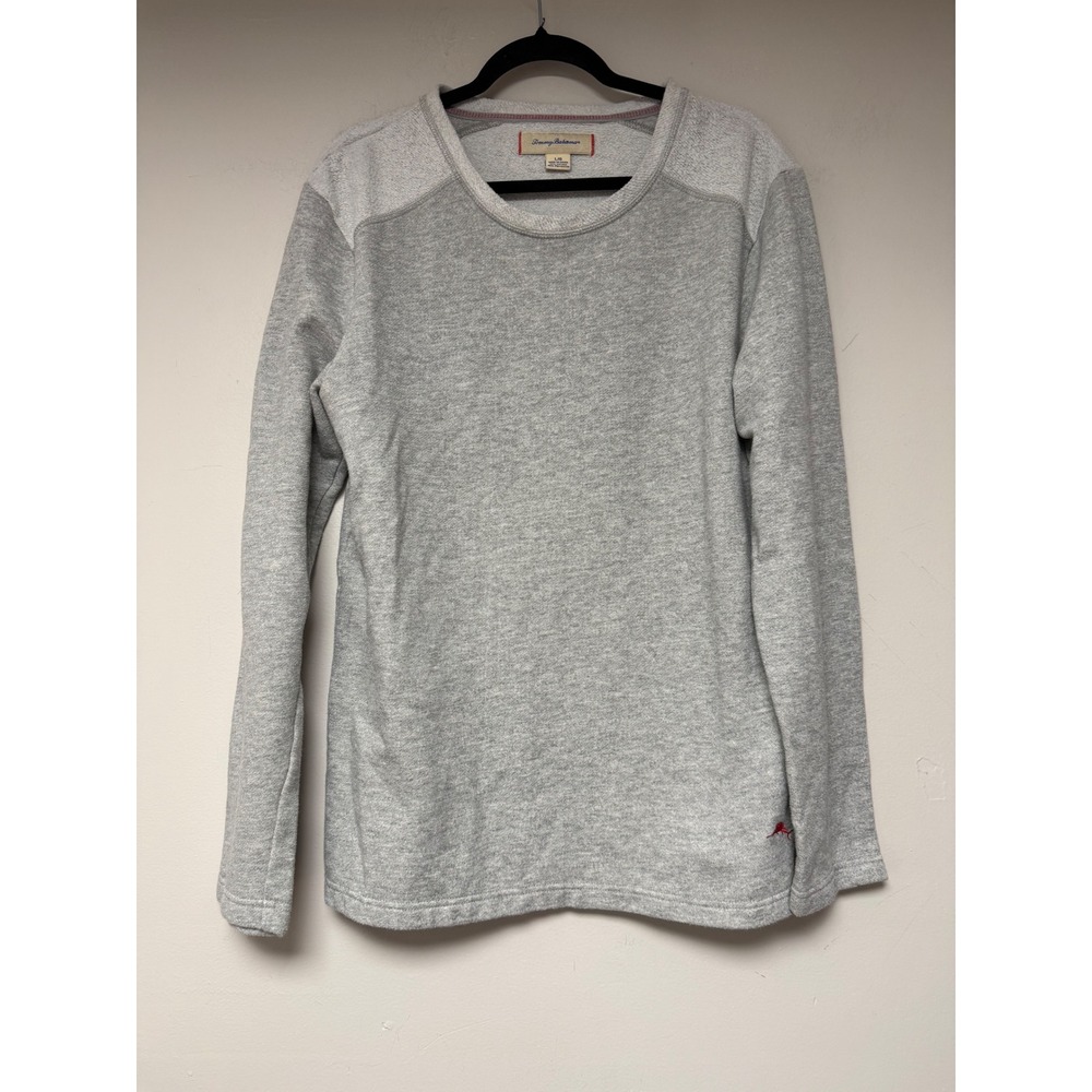 Tommy‎ Bahama Gray Cotton Blend Long Sleeve Crewneck Sweatshirt Mens Large L